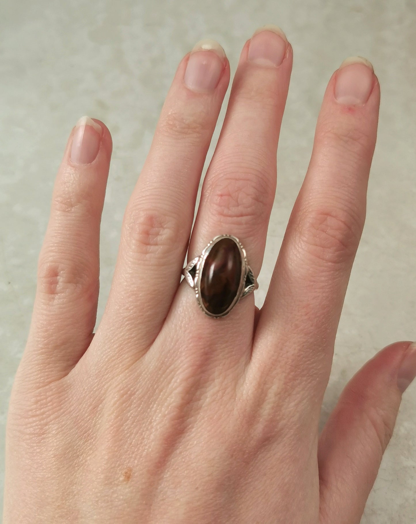 Vintage Uncas Sterling Silver Jasper Ring