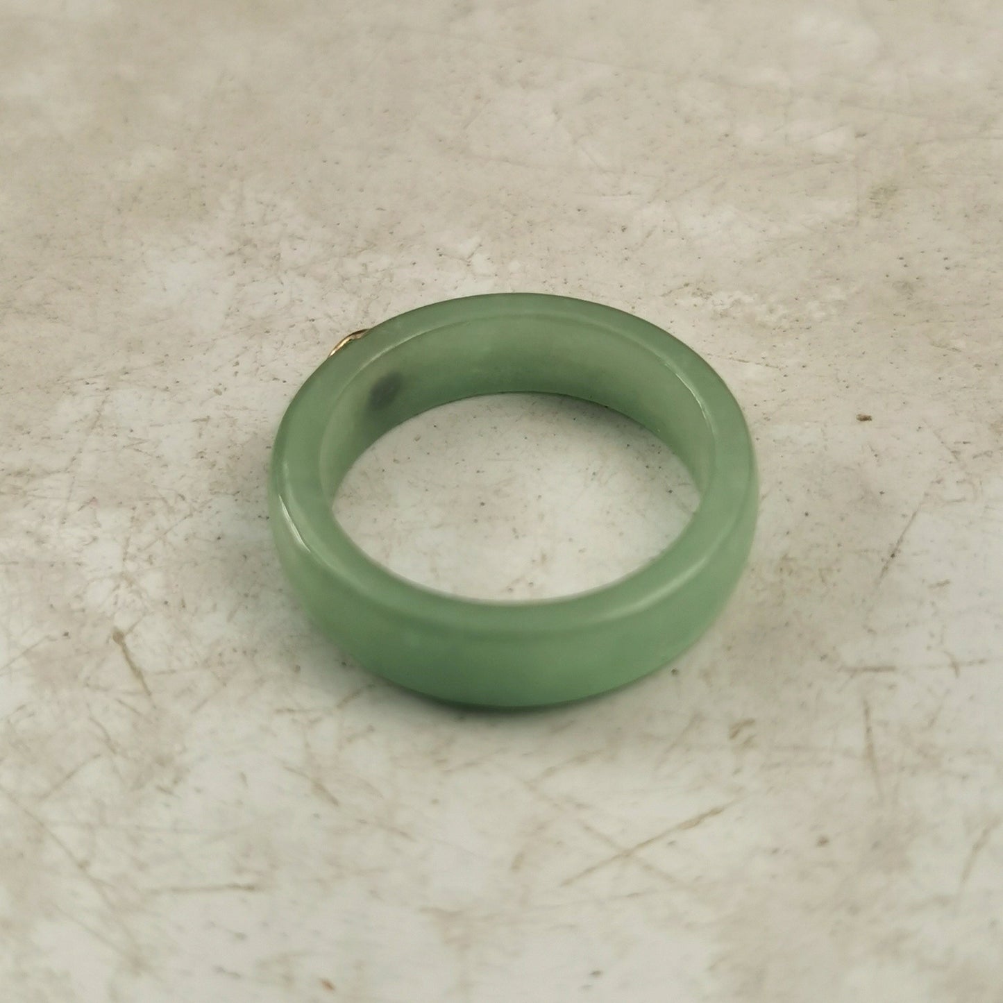 Pair of Estate 14k Yellow Gold Jadeite and Gemstone Stacking Bands