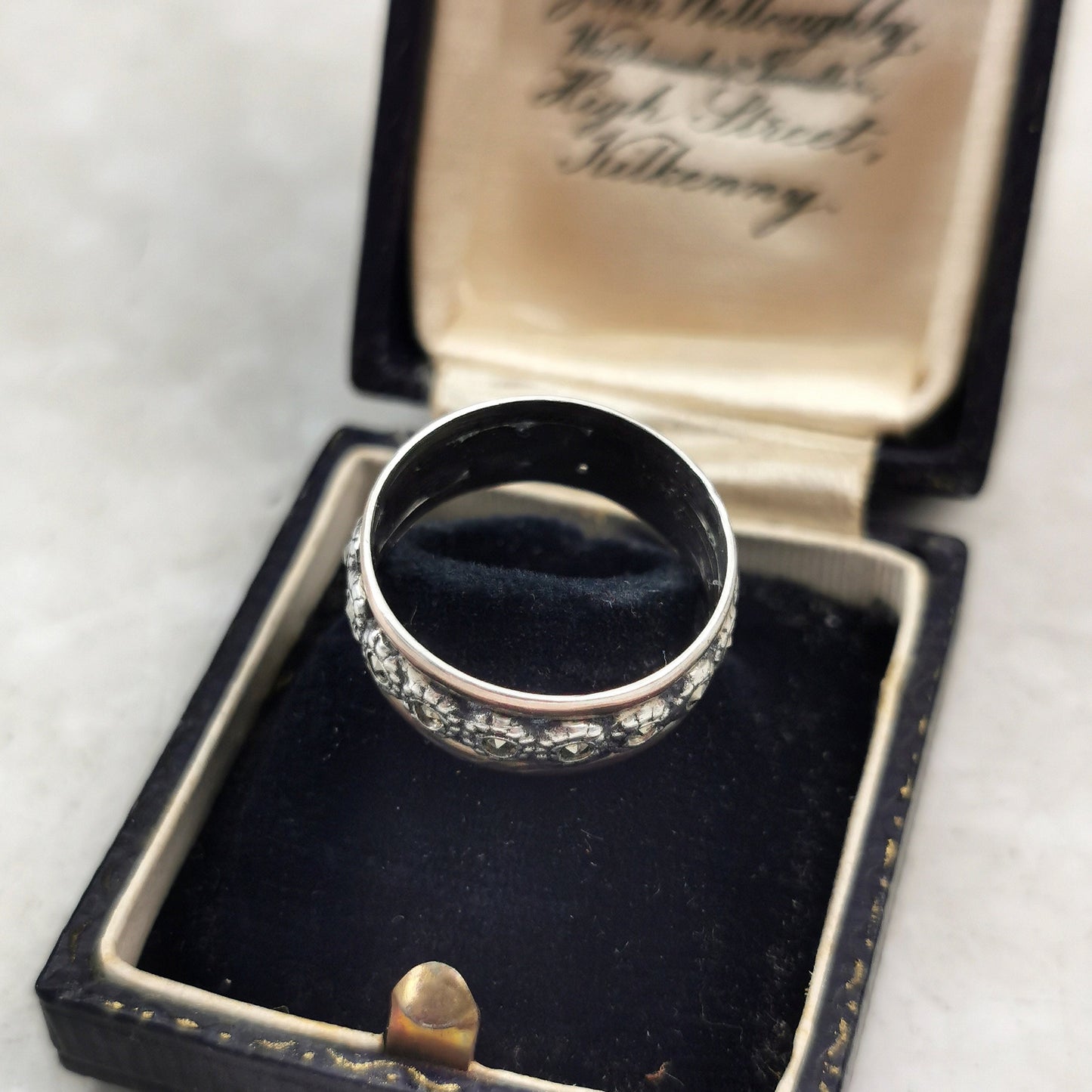 Vintage Sterling Silver & Marcasite Portuguese Band