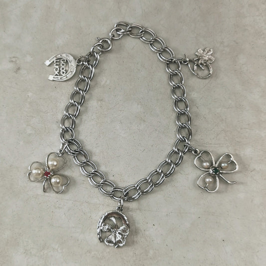 Vintage Sterling Silver Lucky Charms Charm Bracelet