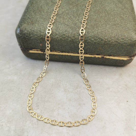Estate 10k Yellow Gold Flat Mariner Chain