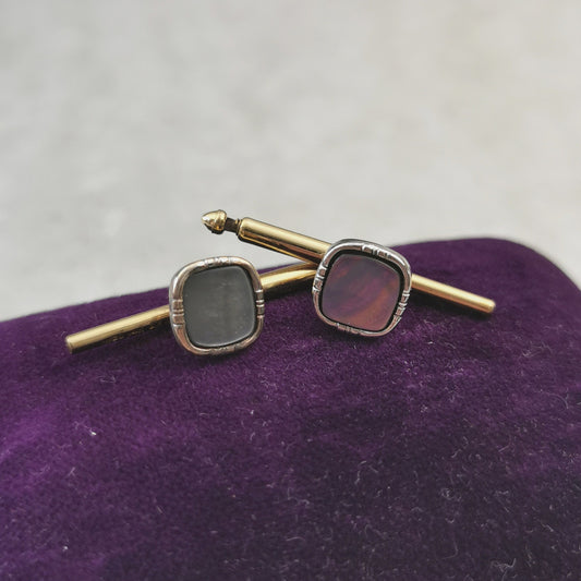Vintage Gold Filled and Abalone Shell Cufflinks