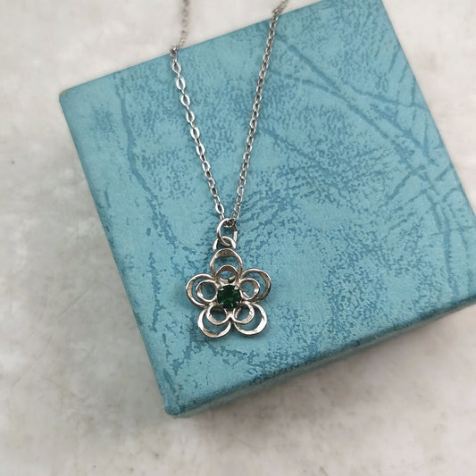 Vintage Bond Boyd Sterling May Birthstone Necklace
