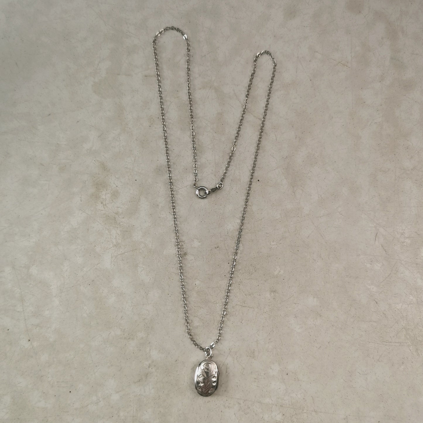 Vintage Sterling Silver Tiny Oval Locket