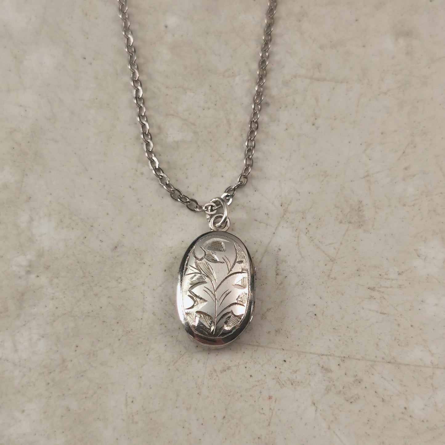 Vintage Sterling Silver Tiny Oval Locket