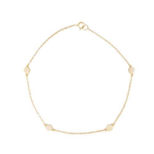 New Sterling Silver Polka Dot Chain Bracelet - Silver & Gold