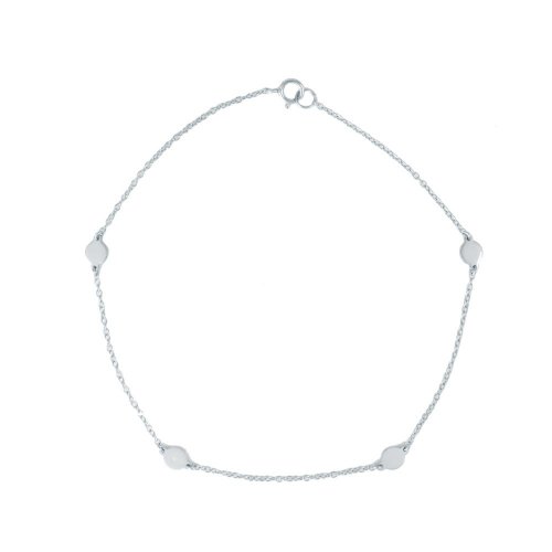 New Sterling Silver Polka Dot Chain Anklet - Silver & Gold