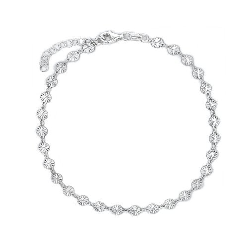 New Sterling Silver Sun Link Anklet