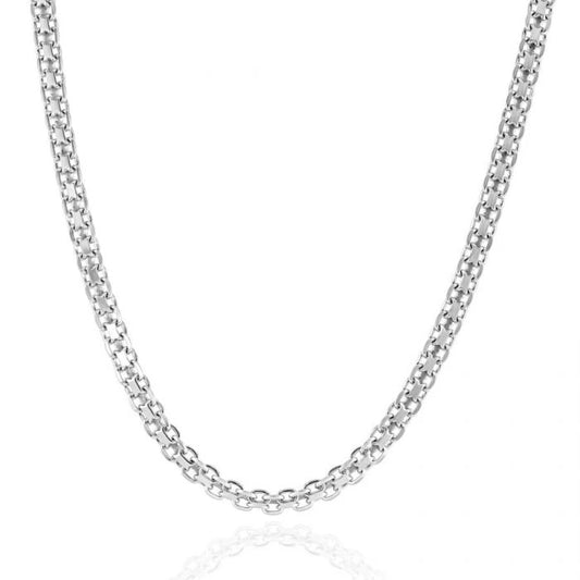 New Sterling Silver Bismark Chain Necklace