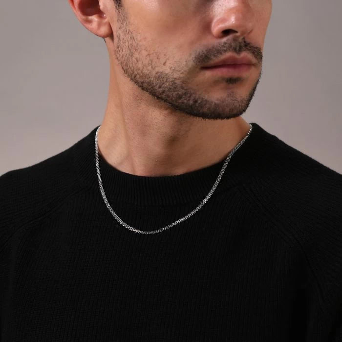 New Sterling Silver Bismark Chain Necklace