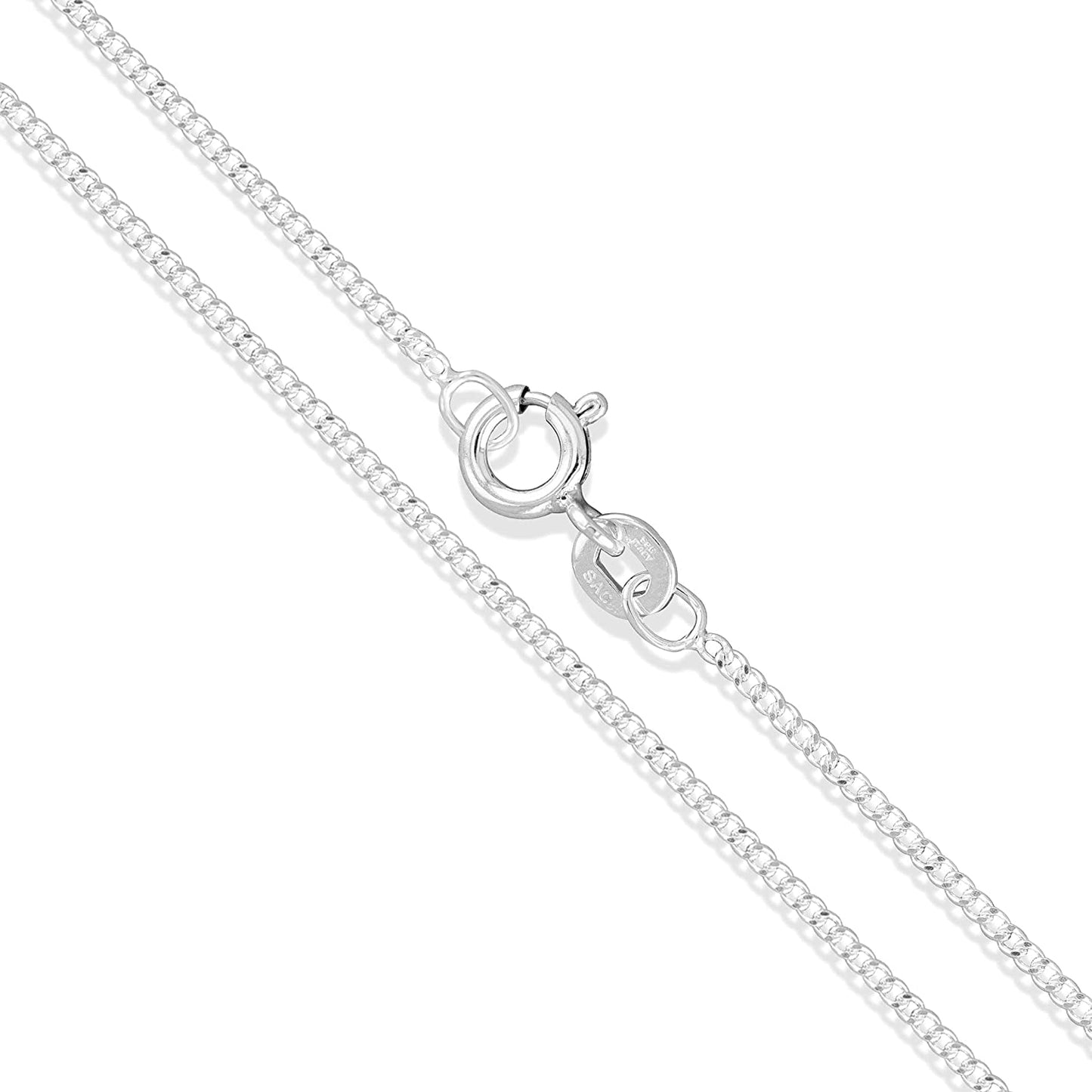 New Sterling Silver 1.2mm Curb Link Chain Necklace - Silver & Gold
