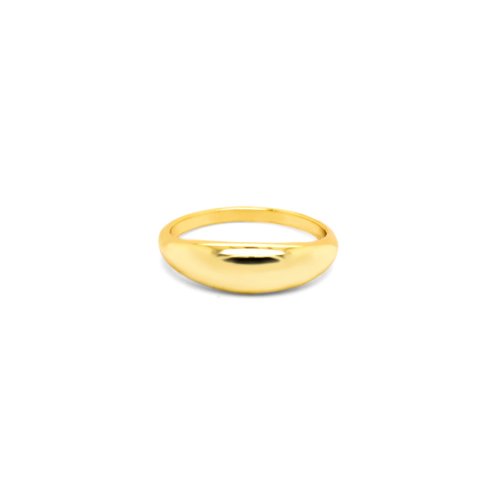 New Sterling Silver Dome Ring - Silver & Gold