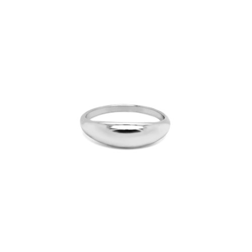 New Sterling Silver Dome Ring - Silver & Gold