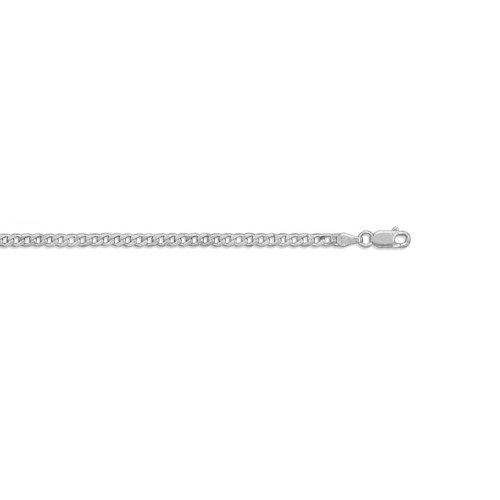 New Sterling Silver 2.8mm Curb Link Chain Necklace
