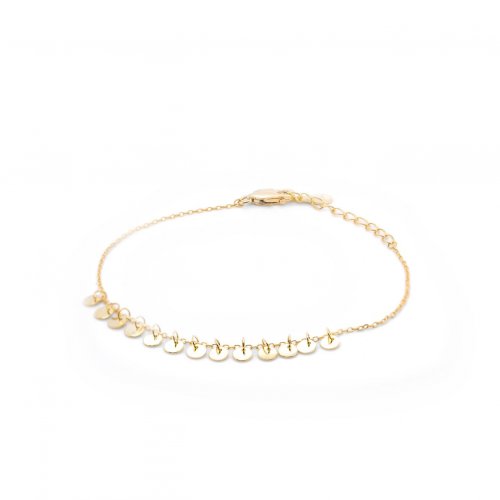 New Sterling Silver Mini Discs Dangle Bracelet - Silver & Gold