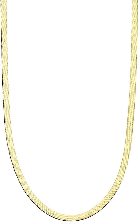 New Sterling Silver Gold Vermeil 3.5mm Herringbone Chain Necklace