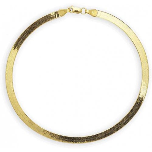 New Sterling Silver 3.5mm Herringbone Chain Bracelet - Silver & Gold