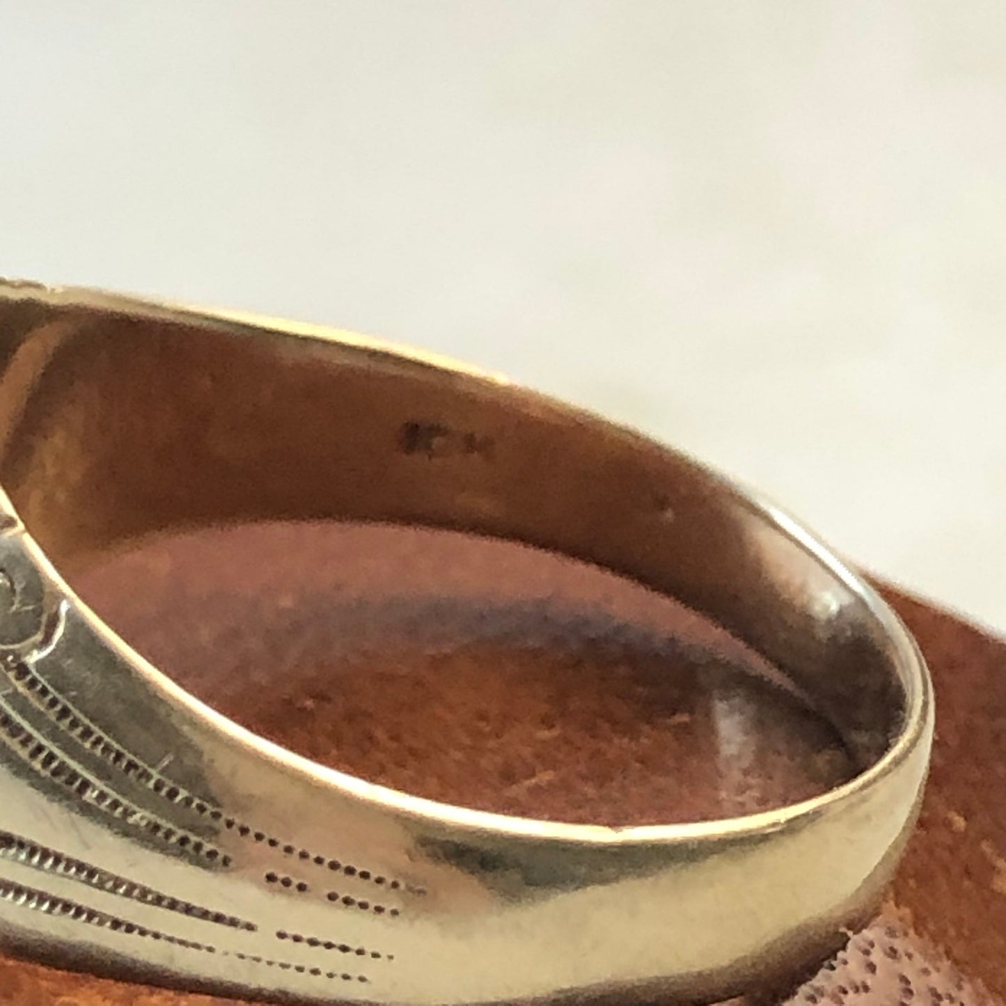 Art Deco Heavy 10k Yellow Gold 'L E N' Signet Ring