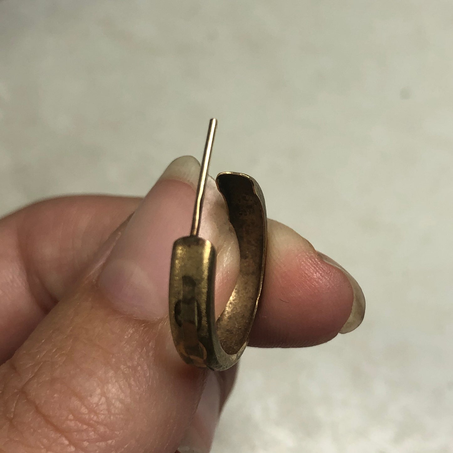 Vintage 9ct Gold Hoop Studs With Engraved Chain Detailing