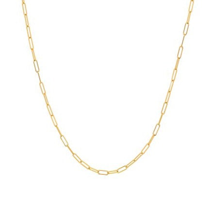 New Sterling Silver Gold Vermeil 3mm Paperclip Chain Necklace