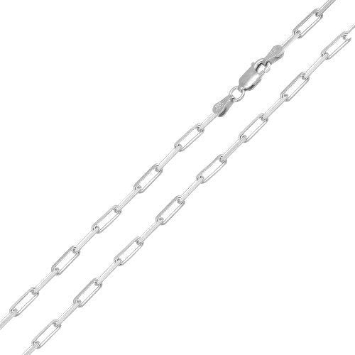 New Sterling Silver 3mm Paperclip Chain Necklace