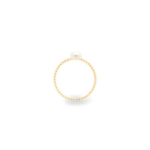 New Sterling Silver Pearl Bubble Stacking Band - Silver & Gold