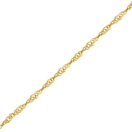 New Sterling Silver Gold Vermeil Sparkly Singapore Chain Necklace