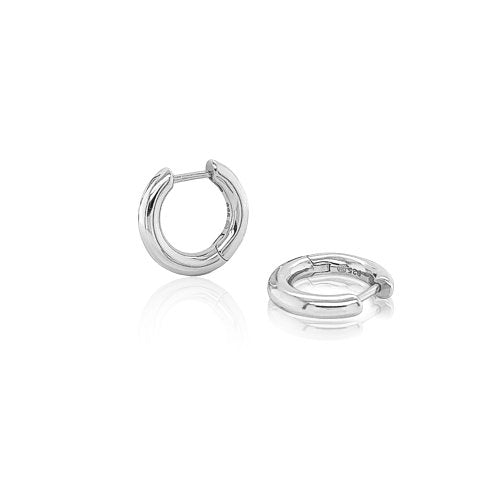 New Sterling Silver Chubby Tube Huggies - Silver & Gold